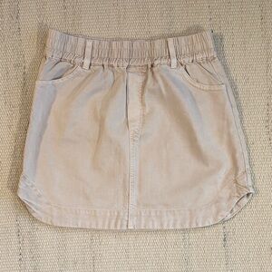 Beige Mini Skirt with Pockets
